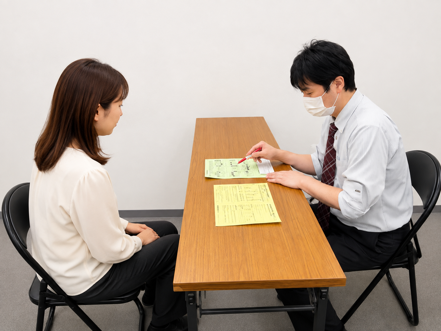 先生から学習内容の説明を受ける生徒